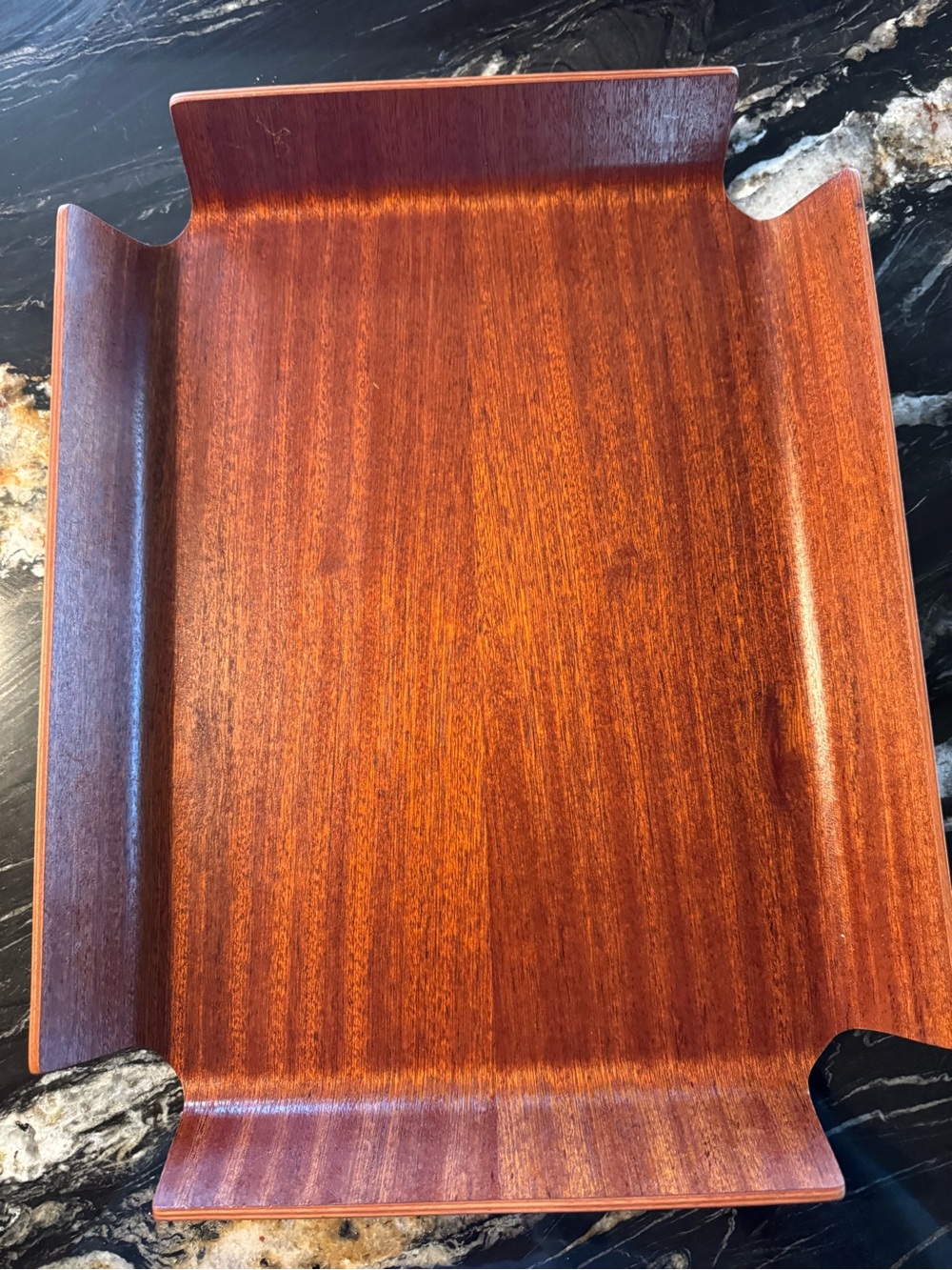 Mid-Century Modern (MCM) molded bentwood/plywood serving tray.